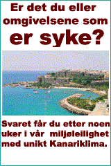 Ukesleie av ferieleilighet p Gran Canaria ved astma, allergi, reumatisme, etc